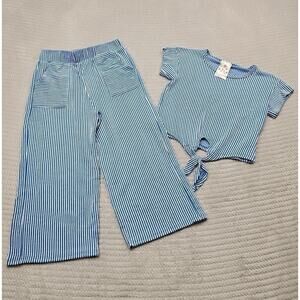 Jenna & Jessie Set Girls 8 Cropped Wide Leg Preppy